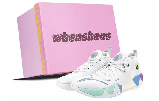 Баскетбольные кроссовки мужские с низким верхом розовые/синие/фиолетовые Lining