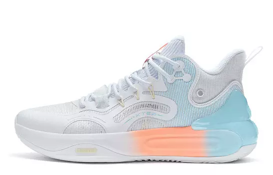 Баскетбольные кроссовки мужские с низким верхом, новые, белые/светло-бирюзовые Xtep