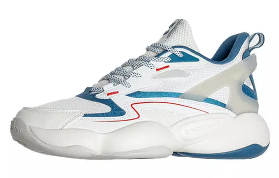 Баскетбольные кроссовки мужские с низким верхом белые/королевские синие Xtep