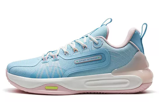 Баскетбольные кроссовки мужские с низким верхом светло-голубые / пудра цвета вишни Xtep