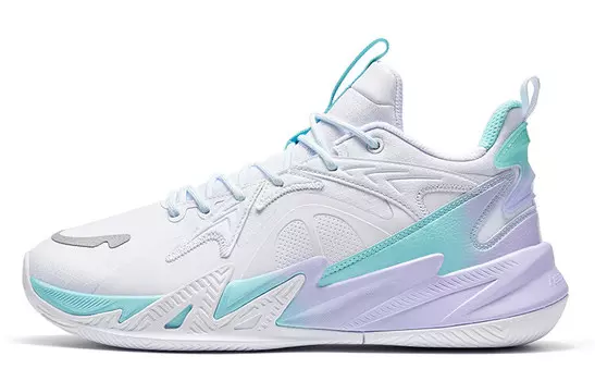 Баскетбольные кроссовки мужские с низким верхом белые/фиолетовые Xtep