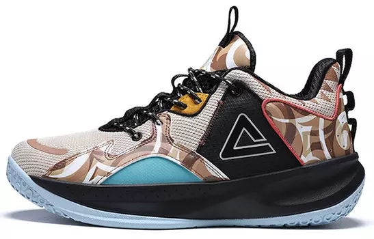 Баскетбольные кроссовки мужские с низким верхом цвета слоновой кости и желтого цвета Peak