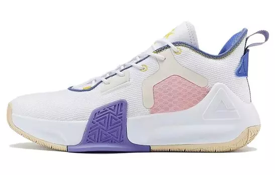 Баскетбольные кроссовки мужские среднего размера белые/синие/фиолетовые/розовые Peak