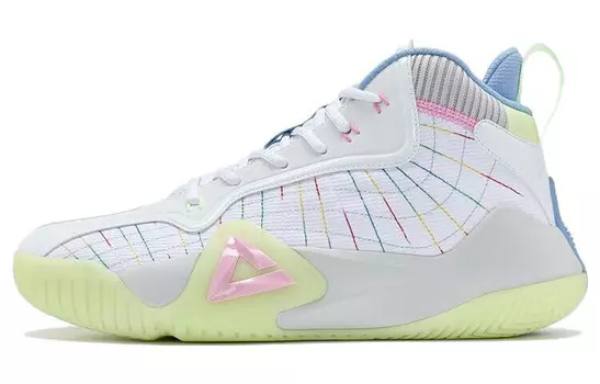 Баскетбольные кроссовки мужские среднего размера белые/зеленые Peak