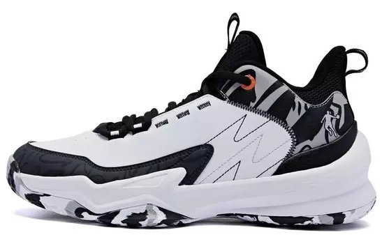 Баскетбольные кроссовки мужские среднего размера белые/черные Qiaodan
