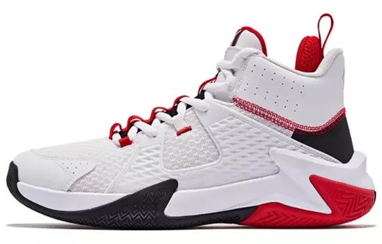 Баскетбольные кроссовки мужские среднего размера белые/красные Qiaodan