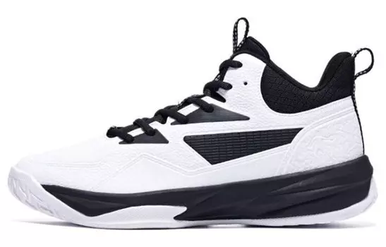 Баскетбольные кроссовки мужские среднего размера белые/черные Qiaodan