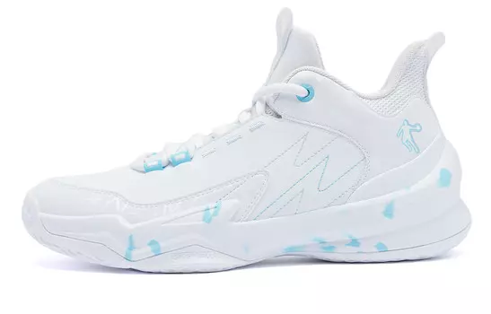 Баскетбольные кроссовки мужские среднего размера белые/синие Qiaodan