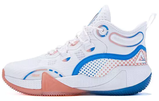 Баскетбольные кроссовки мужские среднего размера, большие, белые/розовые Peak