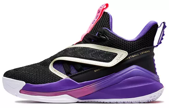 Баскетбольные кроссовки мужские среднего размера черные/фиолетовые Xtep