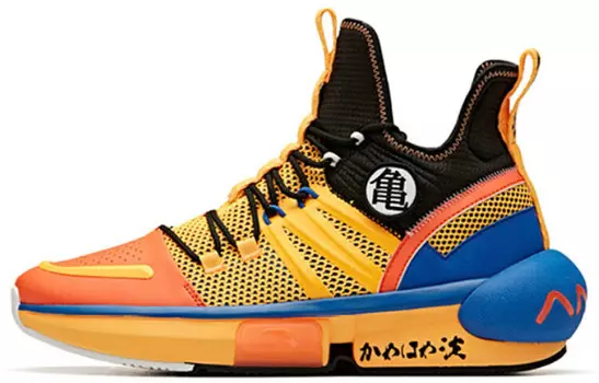 Баскетбольные кроссовки мужские среднего размера, черные/флуоресцентные, термооранжевые/ортореальные синие Anta