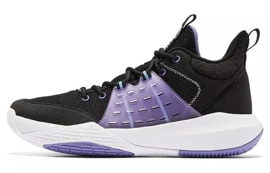Баскетбольные кроссовки мужские среднего размера черные/фиолетовые Qiaodan