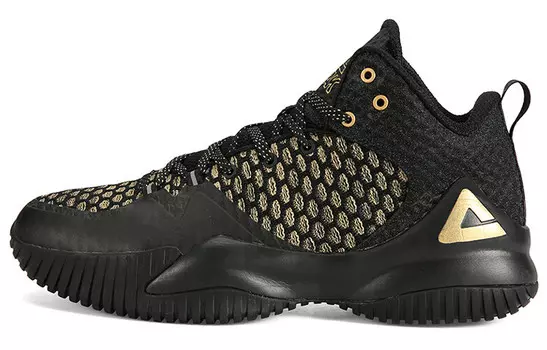 Баскетбольные кроссовки мужские среднего размера, черные/золотые Peak