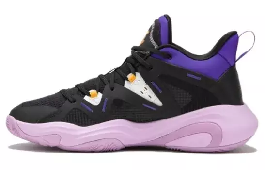 Баскетбольные кроссовки мужские среднего размера черные/фиолетовые Decathlon