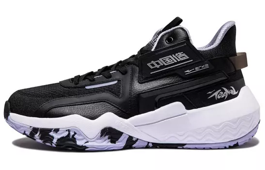 Баскетбольные кроссовки мужские среднего размера Positive Black/Illow Purple Erke