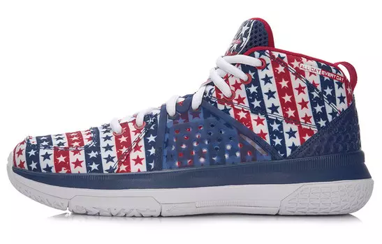 Баскетбольные кроссовки мужские среднего размера, синие/красные Lining