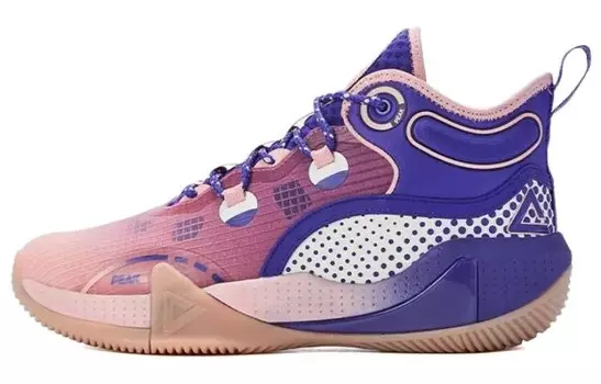 Баскетбольные кроссовки мужские средней высоты Sunset Фиолетовый/синий/белый Peak