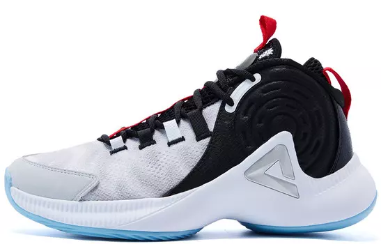 Баскетбольные кроссовки мужские средней высоты светло-серо-черные Peak