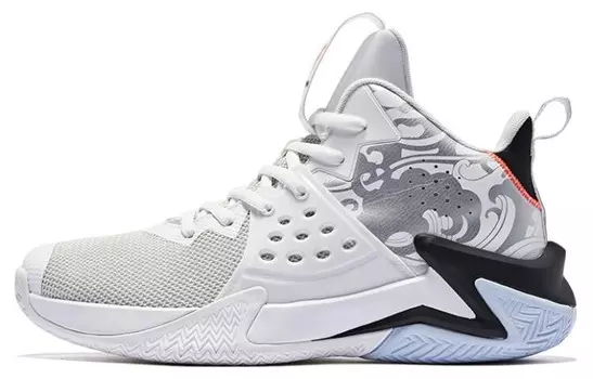 Баскетбольные кроссовки мужские высокие белые/черные Qiaodan