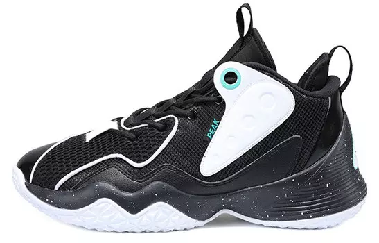Баскетбольные кроссовки мужские высокие черные/белые Peak