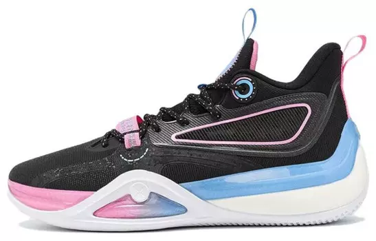 Баскетбольные кроссовки мужские высокие черные/синие/розовые Xtep