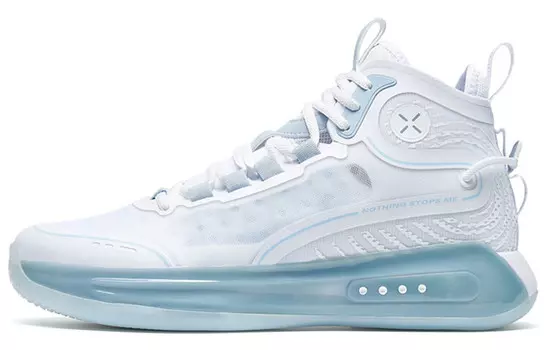 Баскетбольные кроссовки мужские высокие новые белые/голубые Xtep