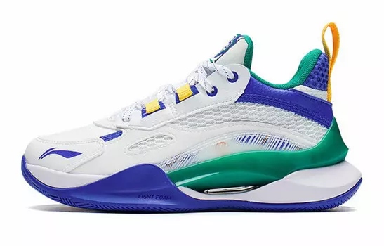 Баскетбольные кроссовки Pioneer Spirit TEAM2.5 для детей GS Mid-top Standard Белые/зеленые/синие Lining Young