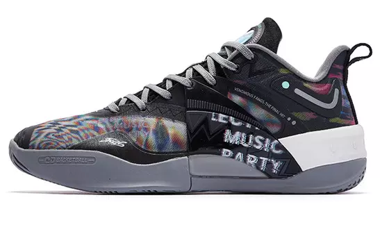 Баскетбольные кроссовки Poison Tooth PRO2.0SE мужские с низким верхом, черные/серые Qiaodan