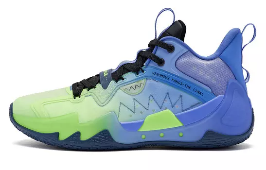 Баскетбольные кроссовки Poison Tooth Pro SE мужские с низким верхом Flying Shadow Green Paisley Purple Qiaodan