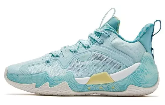 Баскетбольные кроссовки Poison Tooth Pro SE Basketball Shoes Men Mid-Top Blue/Yellow Qiaodan