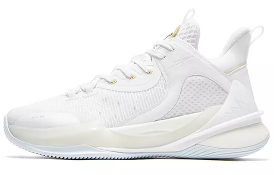 Баскетбольные кроссовки Poisonous Fangs 2.0 мужские с высоким верхом белые/золотые Qiaodan