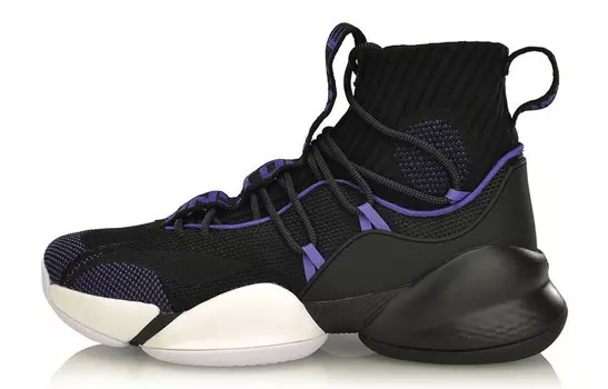 Баскетбольные кроссовки Power 5 мужские высокие черные/фиолетовые Lining
