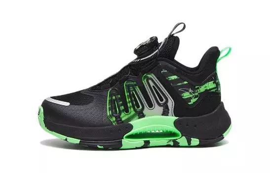 Баскетбольные кроссовки Qing Kuang Kids PS Mid-top, черные/зеленые Anta Kids