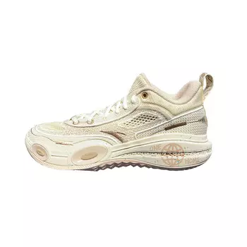 Баскетбольные кроссовки Raid мужские с низким верхом светло-бежевые белые/сажево-коричневые Anta