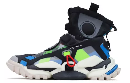 Баскетбольные кроссовки Reburn Vintage Unisex High-top Black/Green/Blue Lining
