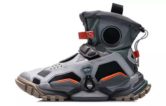 Баскетбольные кроссовки Reburn Vintage, унисекс, высокие, серые Lining