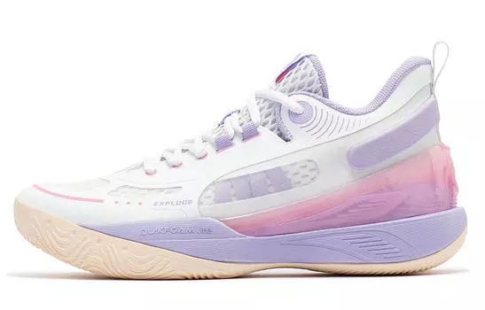 Баскетбольные кроссовки серии AG мужские с низким верхом белые/фиолетовые 361°