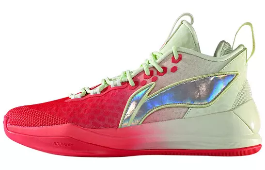 Баскетбольные кроссовки Shadow 1 мужские, среднего размера, флуоресцентный пурпурный/свежий фруктово-зеленый Lining