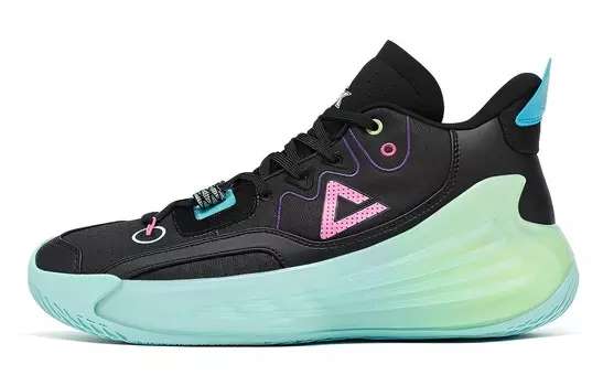 Баскетбольные кроссовки Shadowhunting Lux мужские, среднего размера, черные/зеленые Peak