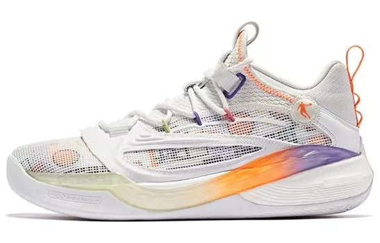 Баскетбольные кроссовки Sharp Edge 6.0PRO мужские с низким верхом белого цвета Qiaodan