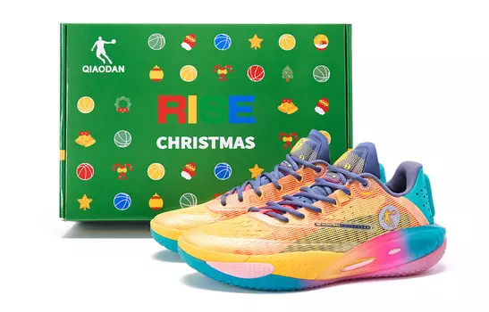 Баскетбольные кроссовки Sharp RISE мужские низкие желтые/синие Qiaodan