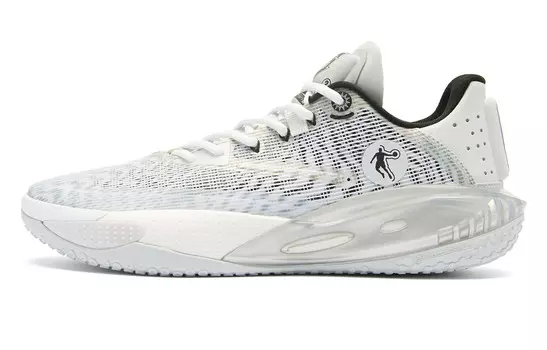 Баскетбольные кроссовки Sharp RISE мужские с низким верхом, белые/серебристые Qiaodan