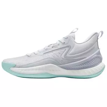 Баскетбольные кроссовки Shudder мужские с низким верхом, новые, белые/снежно-фиолетовые/голубые Xtep