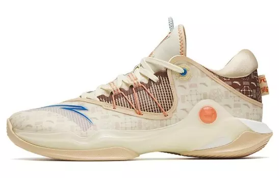 Баскетбольные кроссовки Skyline 1 мужские с низким верхом белые/коричневые Anta