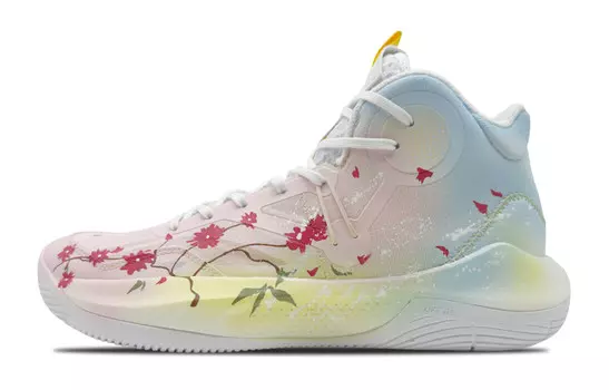 Баскетбольные кроссовки SONIC 9 мужские, среднего размера, белые/синие/розовые Lining