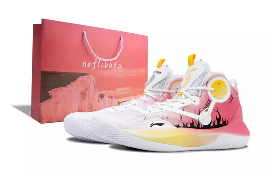 Баскетбольные кроссовки SONIC 9 мужские, среднего размера, белые Lining