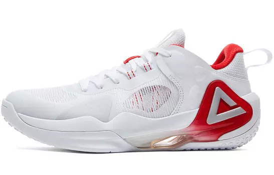 Баскетбольные кроссовки Sonic Boom 2.0 мужские низкие большие белые и красные Peak