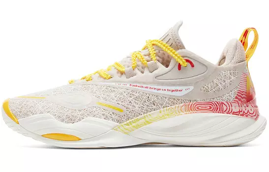 Баскетбольные кроссовки Sonic Boom 3.0 мужские с низким верхом цвета слоновой кости и желтым цветом Peak