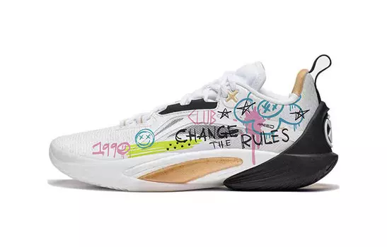 Баскетбольные кроссовки Speed 10 мужские с низким верхом золотисто-розовые/зеленые Lining