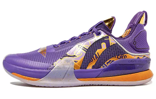 Баскетбольные кроссовки Speed 7 мужские с низким верхом фиолетовые/оранжевые Lining